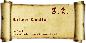 Baluch Kandid névjegykártya